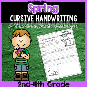 Spring cursive writing no-prep packet