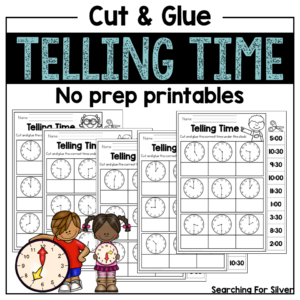 Telling time cut and glue no-prep printables